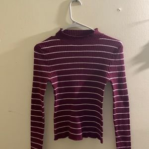 Active USA shirt long sleeve shirt burgundy color + white stripes